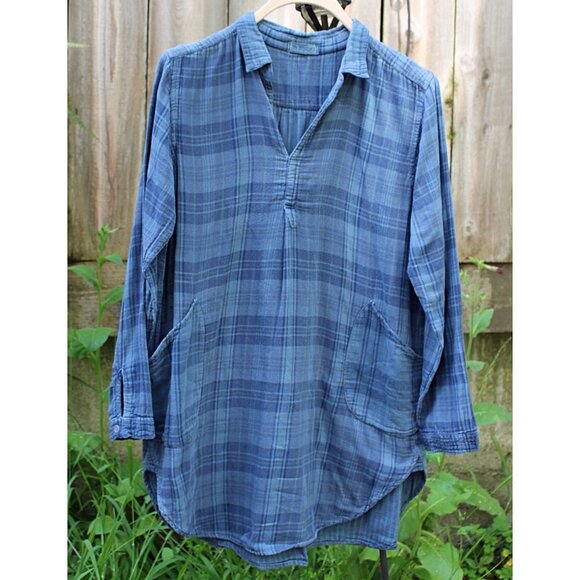 CP Shades - Teton Tunic in Double Cotton Plaid FLANNEL, Plaid + Stripe, Med - Picture 1 of 10